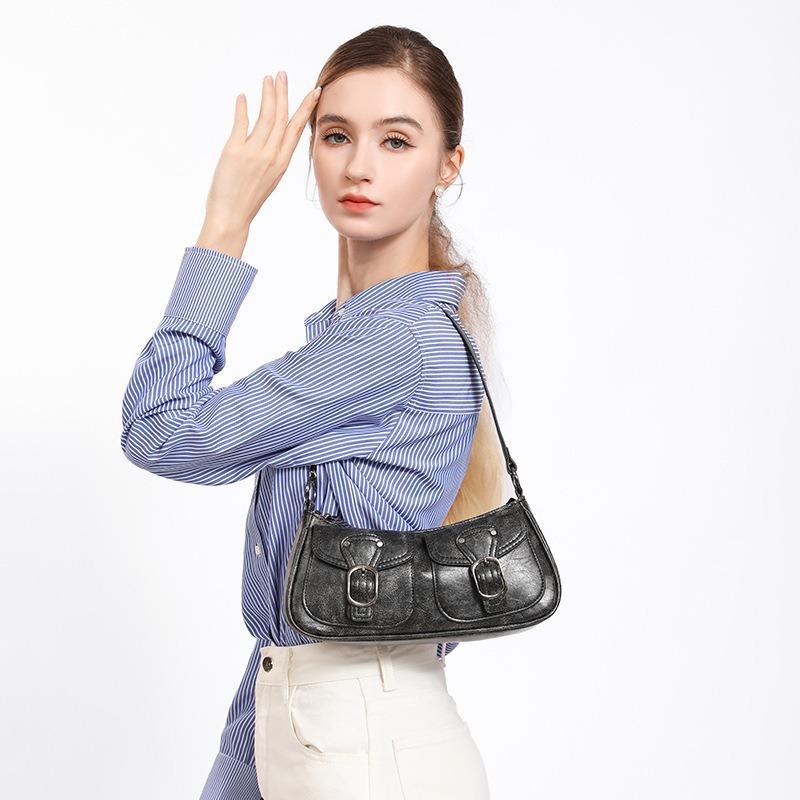 Осень Зима Новая Винтажная Сумка Под Мышку Женская Модная Трендовая Высококачественная Сумка-Полумесяц Популярная На Плечо