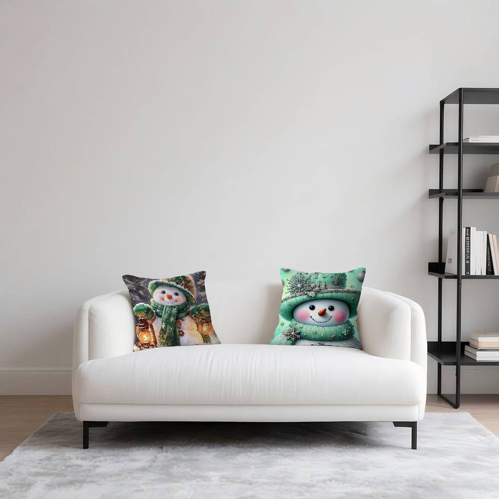 Christmas Snow-manS Cushion Cover Pillowcase Upholstery Sofa Throw Pillow Home Decor Pillowcas