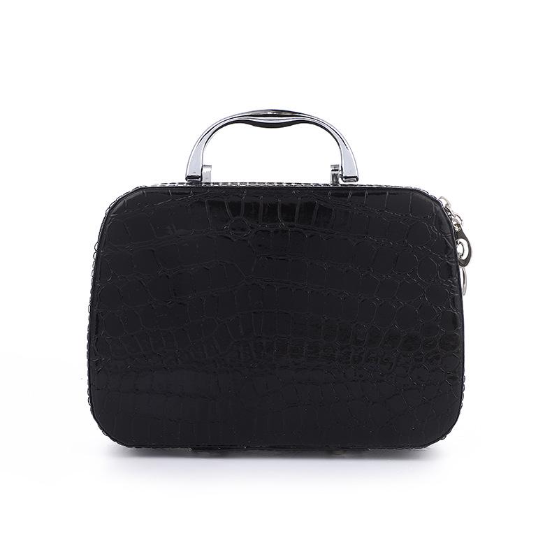 Large Capacity Korean Style Stone Pattern Cosmetic Bag with Mirror