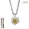 Fine Jewelry 1CT Color Moissanite Pendant Necklace 925 Silver Round Cut VVS1 GRA Moissanite Jewellery for Valentine's Day Gift