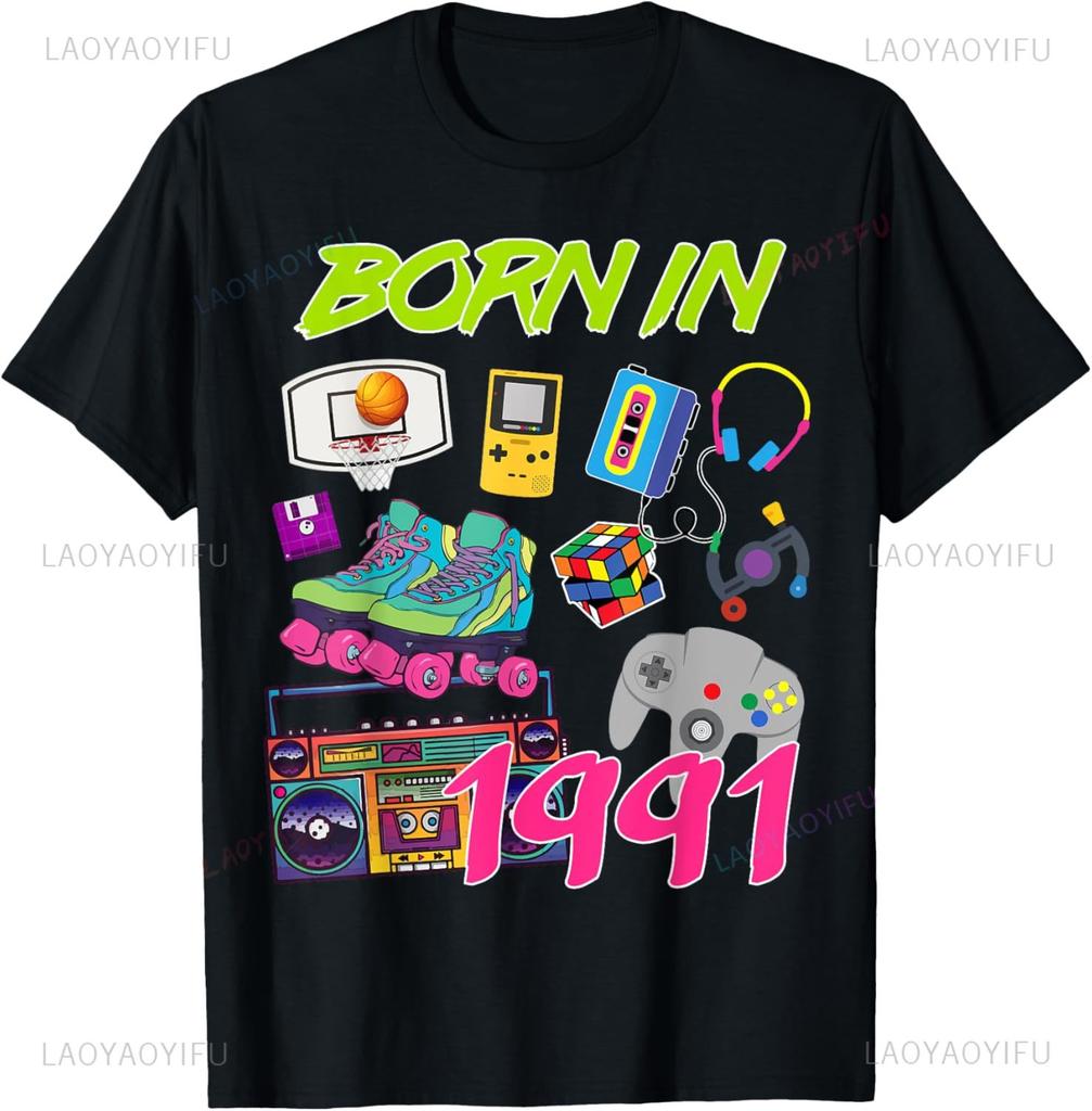 Classic 1991 Varsity Vintage College Style 34rd Birthday Custom Printed Graphic T Shirts Print on DeUnisexd Camiseta Hombre