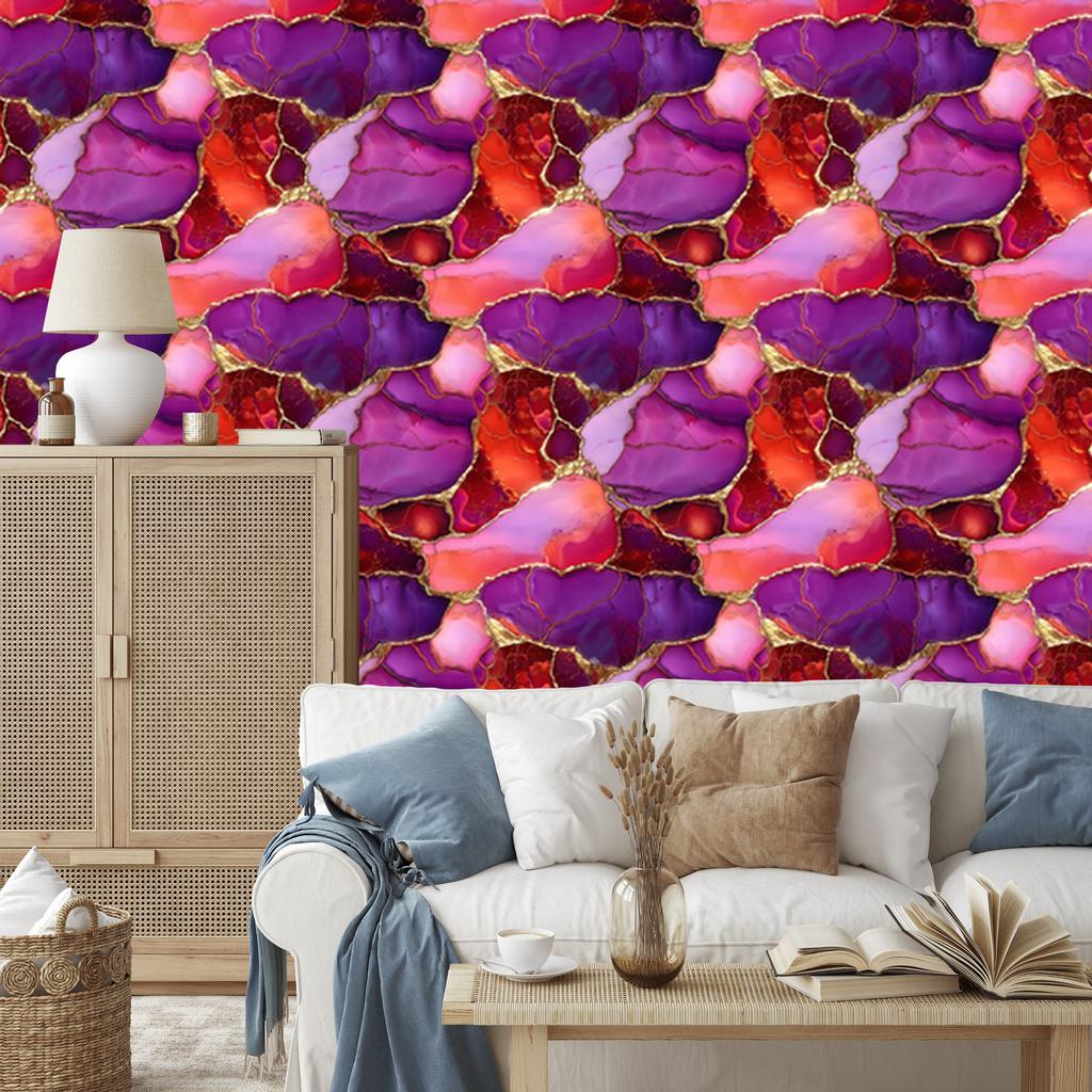 Ink Wallpaper Violet, Red, Purple and Plum 50x1000