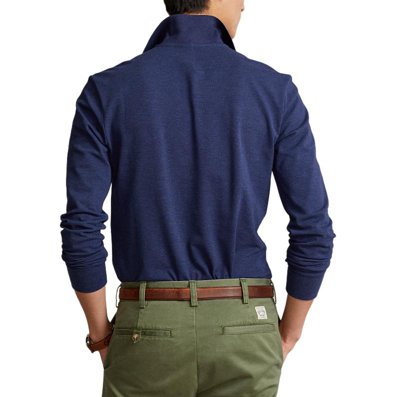 Polo Ralph Lauren Solid Logo Embroidered Slim Fit Polo Shirt Long Sleeve Мужские топы Deep-Blue MNPOKNI16821472-410