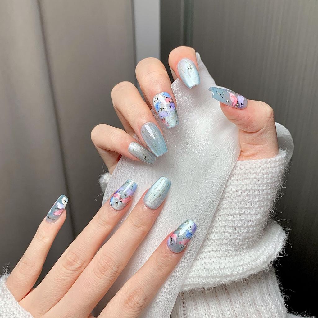 Pure‑Handmade Boutique Press‑On Nails Fresh Cat‑Eye INS‑Style Premium False Nail Patches