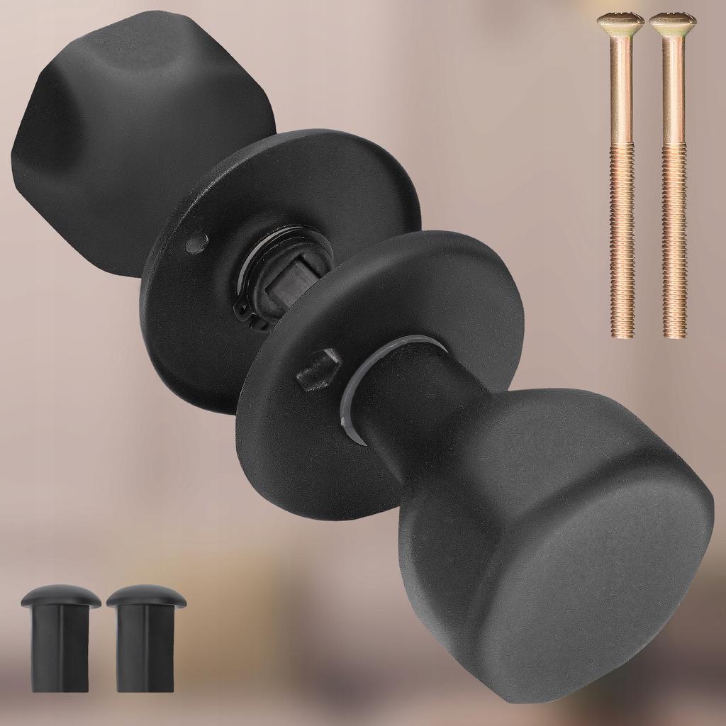 Aluminum door knob, rotary, BLACK