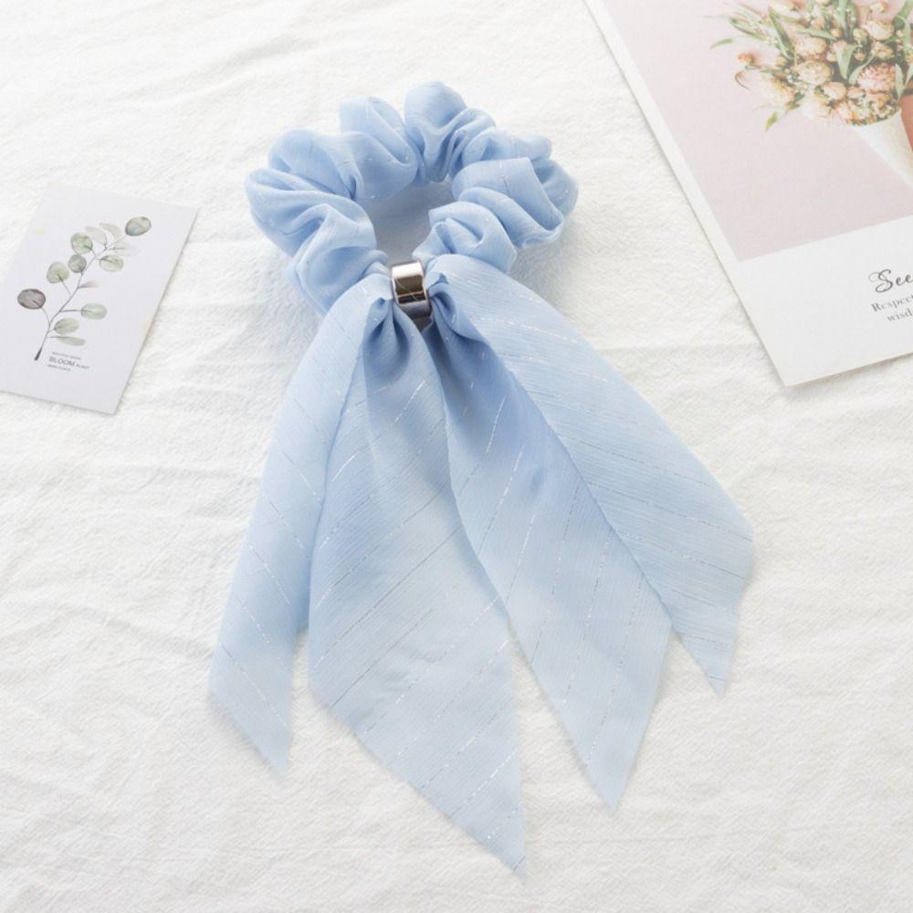 Женские длинные резинки для волос с бантом из ленты для девочек, держатели для хвостиков, повязки на голову из веревки, новые шифоновые кружевные петли для волос