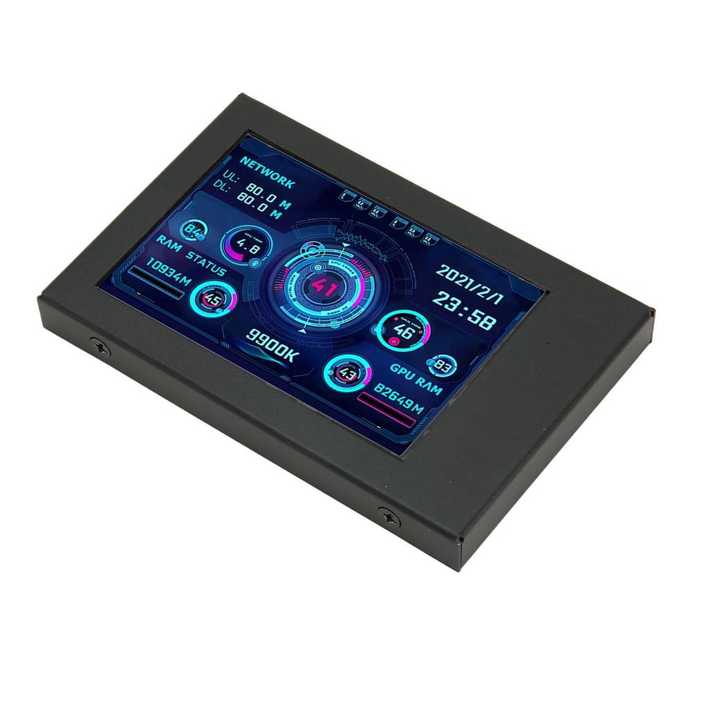 Computer Temp Monitor 3.5 Inch IPS Theme Editor Dimmable Rotatable PC CPU Data Monitor for GPU RAM Time Weather