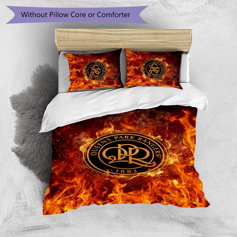 Queens Park Rangers Football Printed 3 Pieces Bedding Set, Comfortable Skin Friendly Bedroom Duvet Cover Set