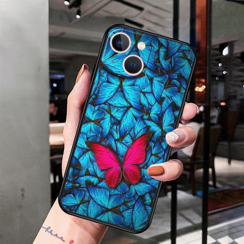 Чехол для телефона с цветочной бабочкой для iPhone Samsung Galaxy Redmi Xiaomi Oppo OnePlus Note SA 7 8 9 10 11 12 13 14 20 21 22 23 53 54 Pro Max Plus Ultra