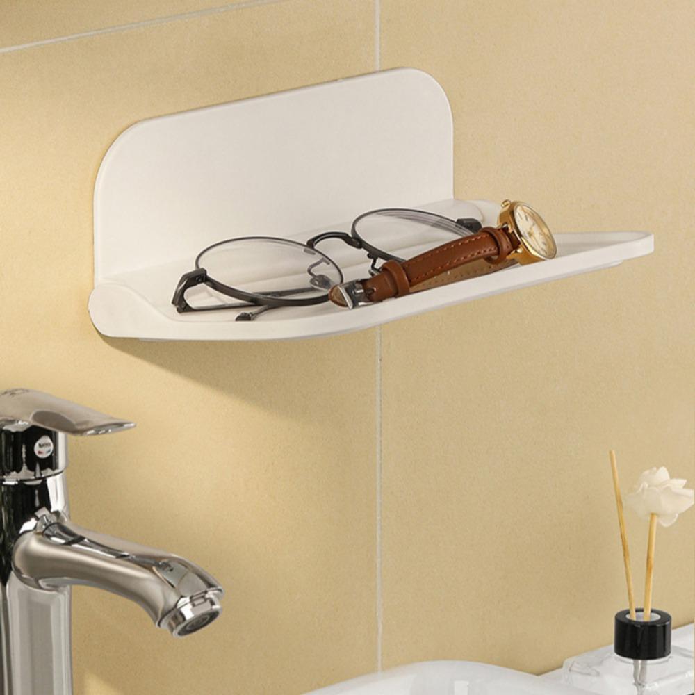 Складная настенная полка, экономящая место, складная стойка для хранения, держатель для телефона без перфорации, лоток для хранения маршрутизатора Wi-Fi, органайзер для ванной комнаты