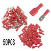 100pcs Female+Male Spade Insulated Electrical Crimp Terminal Connector Red