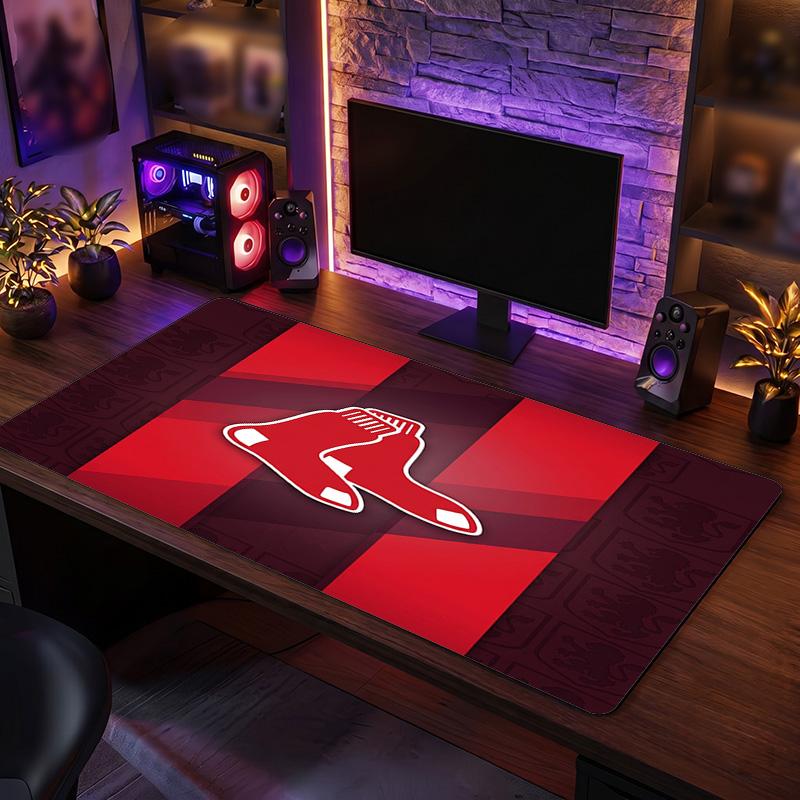 Boston Red Sox Pattern Mousepad Anti?Slip Rubber Desk Pad For Gaming Working Desktop Decoration