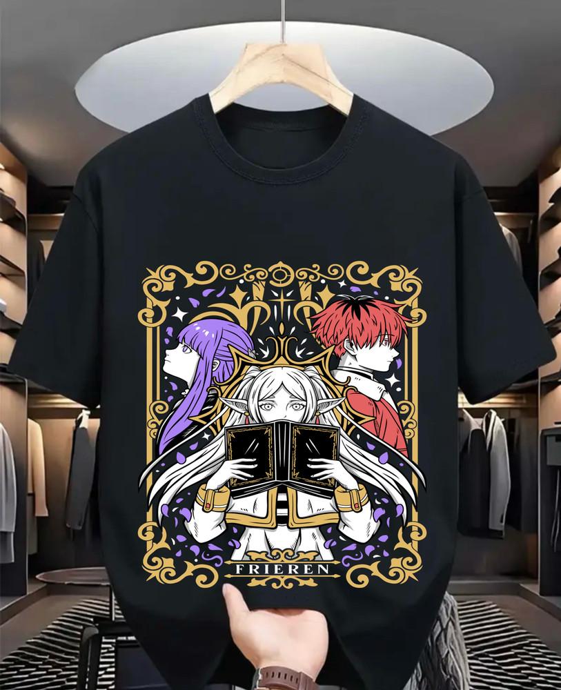 Frieren T-Shirt Beyond Journey's End Fern Stark Sleeve Unisex Shirt Gift Clothes