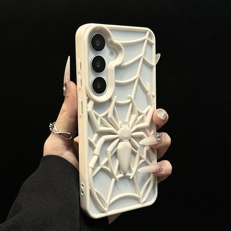 Забавный 3D полый чехол-паук для телефона Samsung Galaxy S25 S24 S23 S22 Ultra Plus S23FE S24FE Задняя крышка с теплоотводом