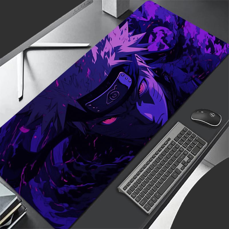 Popular Anime Mouse Pad Naruto Gamer Pc Computer Hd Print Desk Mat Keyboard Gaming Edge White Accessories Rubber Mousepad Carpet