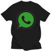 Модная Простая Футболка с Логотипом Whatsapp Женская Мужская Летняя Мода Повседневная Хлопковая Футболка с Рисунком Streetwear Топы Футболка