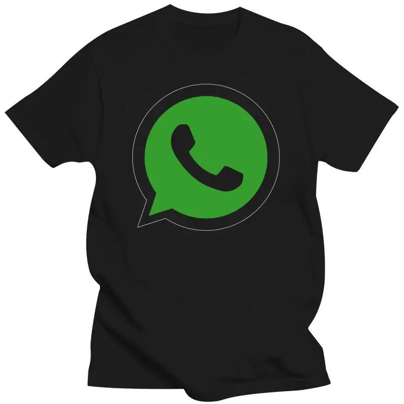 Модная Простая Футболка с Логотипом Whatsapp Женская Мужская Летняя Мода Повседневная Хлопковая Футболка с Рисунком Streetwear Топы Футболка