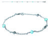 [J3074] - Silver Bracelet 'Clara' Turquoise Silver (rhodium-plated) - 4 Mm