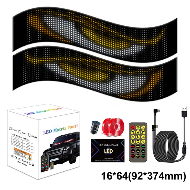 Dynamic Devil Eyes Light Truck Car Window Flexible LED Display Programmable Pixel Panel APP Control Remote Advertising Screen