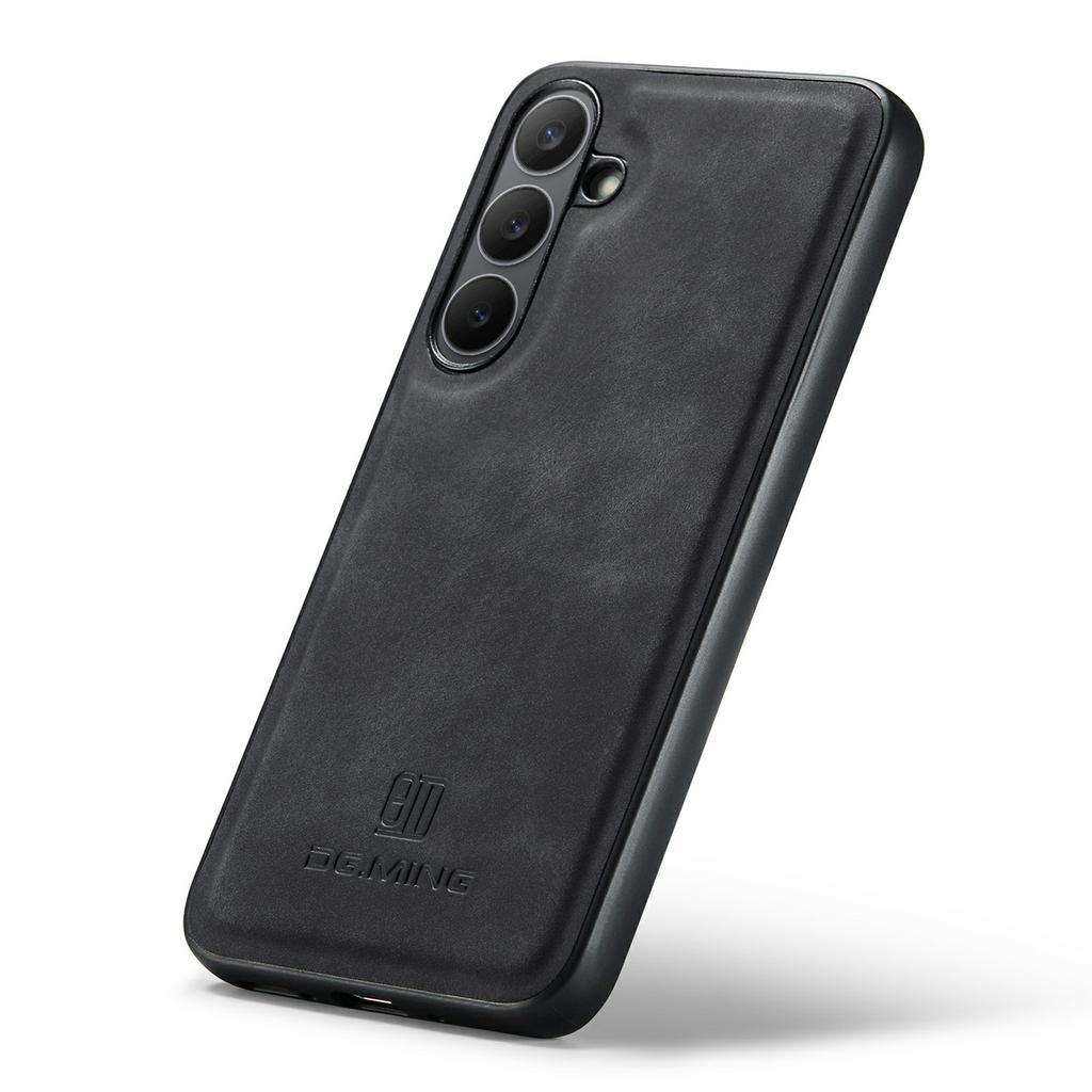 DG.MING Чехол для Samsung Galaxy S25 FE, гибридный чехол-оболочка для телефона из ПК+ТПУ, покрытый ПУ-кожей