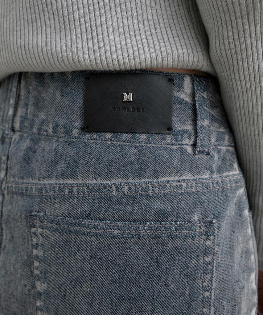 Mongdol Velvet Denim Mini Skirt Gray Blue Mdsk027Grayblue