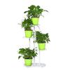 4-Tiers Iron Art Tree Design Plant Stand Holder Flower Pot Rack Garden Shelf Stand Outdoor Indoor Black White