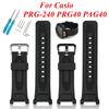 For Casio PRE-TREK PRG-240 PRG-40 PAG-40 Watchband Resin Watch Strap Wristband Replace Accessory Bracelet With Tool Screwdriver