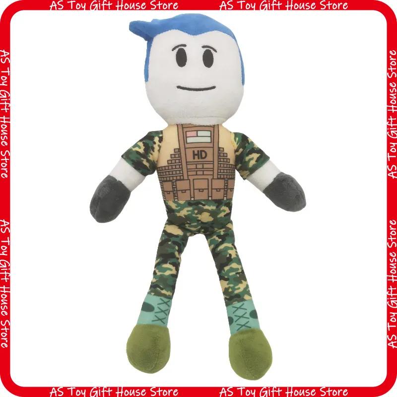 Плюшевая игрушка Roblox в военном стиле, мягкая фигурка персонажа игры, мультяшная, для фанатов игр, подарок на день рождения, декор для комнаты