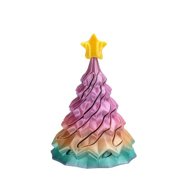 3D Printed Spiral Cone Christmas Ornament - Small Funny Passthrough Fidget Toy, Festive Xmas Gift for Family