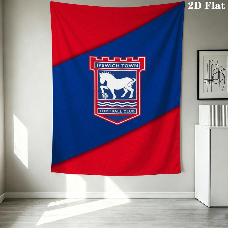 Ipswich Town FC Wall Tapestry Aesthetic Wall Hanging Printed Fabric Blanket Decorative Tapestries for Bedroom Living Room Home Decor
