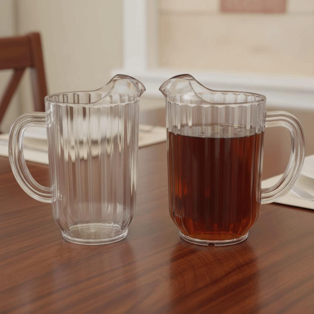 PC Striped Drink Pitcher Transparent Drop Resistant Cold Water Kettle Heat Resistant Large Capacity Juice Jug Dinning Table