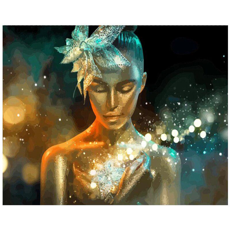 Full Round Drill Diamond Painting Artistic Abstraction Golden Goddess Embroidery Cross Stitch