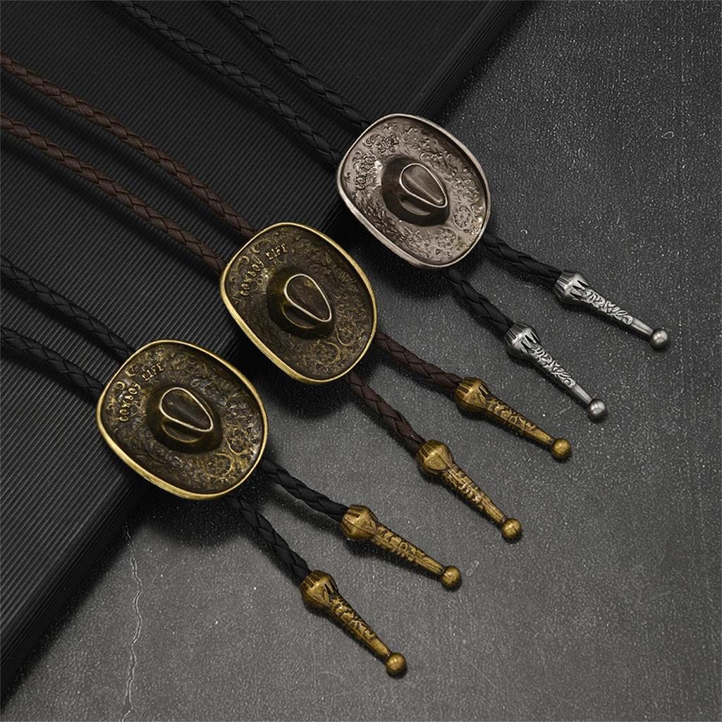 Винтажное ковбойское ожерелье-боло с подвеской в виде звезды и пшеницы, шнур из ПУ кожи, модный галстук для мужчин и женщин