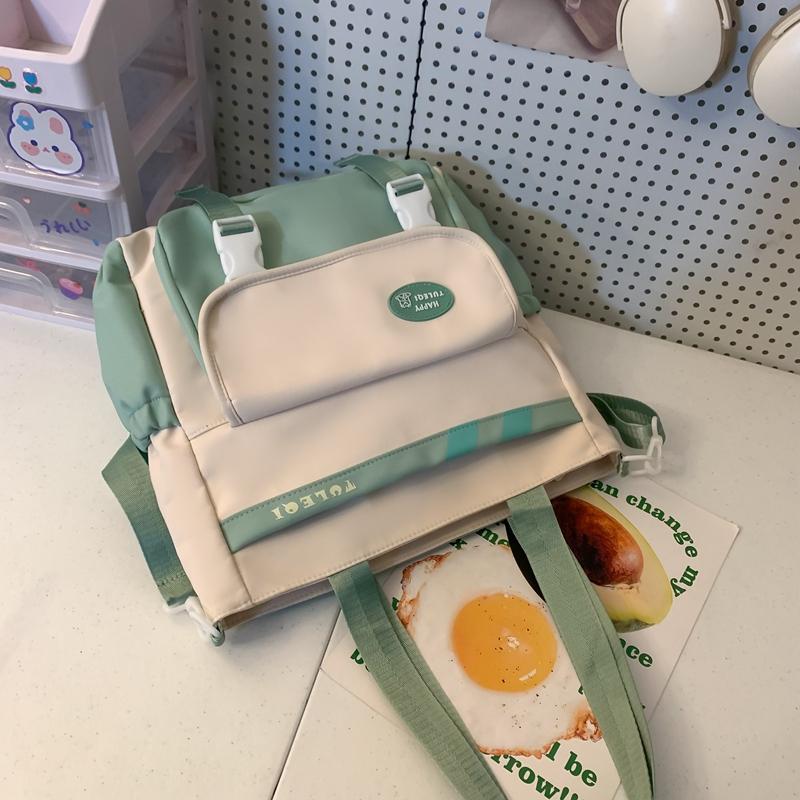 Холщовая сумка через плечо большой емкости, водонепроницаемая нейлоновая школьная сумка для студенток, сумка-тоут на одно плечо