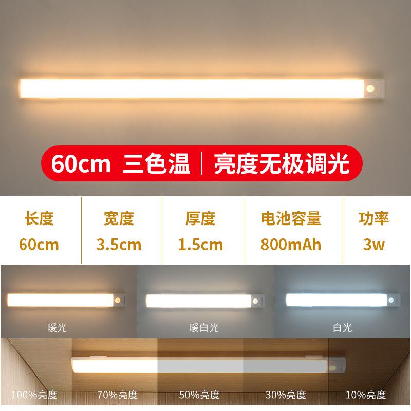 Ультратонкая интеллектуальная светодиодная лента с индукцией человеческого тела, магнитная присоска, самоклеящаяся светодиодная лента для гардероба, перезаряжаемый винный шкаф