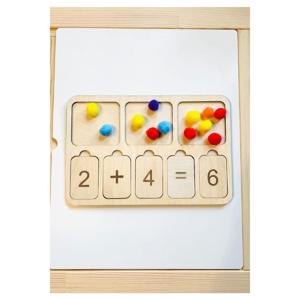 Деревянная счетная доска — математическая доска в стиле Монтессори — деревянный образовательный инструмент — школьная учебная деятельность