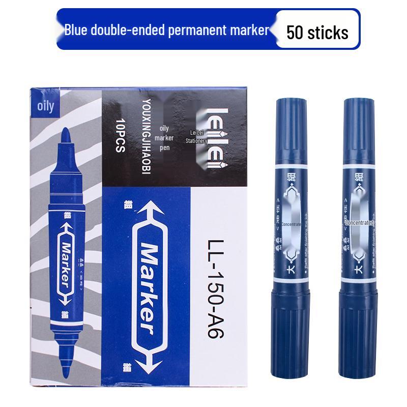 **Двусторонний детский маркер для рисования - Черный/Красный/Синий, Тонкий кончик, На водной основе**