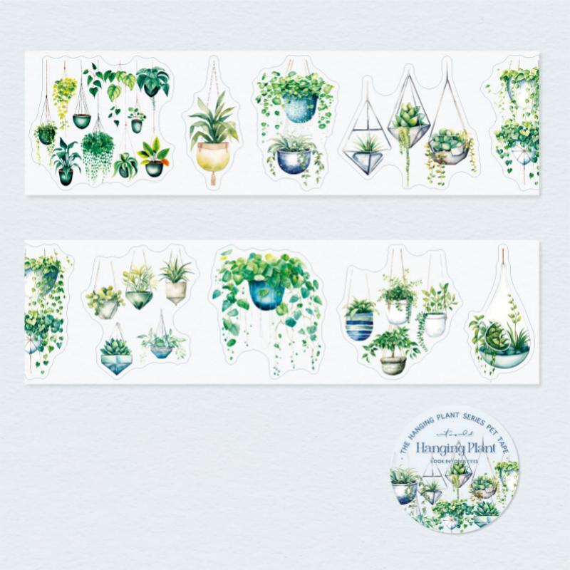 1 Roll Masking Tape 2m Hanging Potted Plants Die-Cut Tape Scrapbook DIY & Journal Planner Decoration For Phone Case Notebook