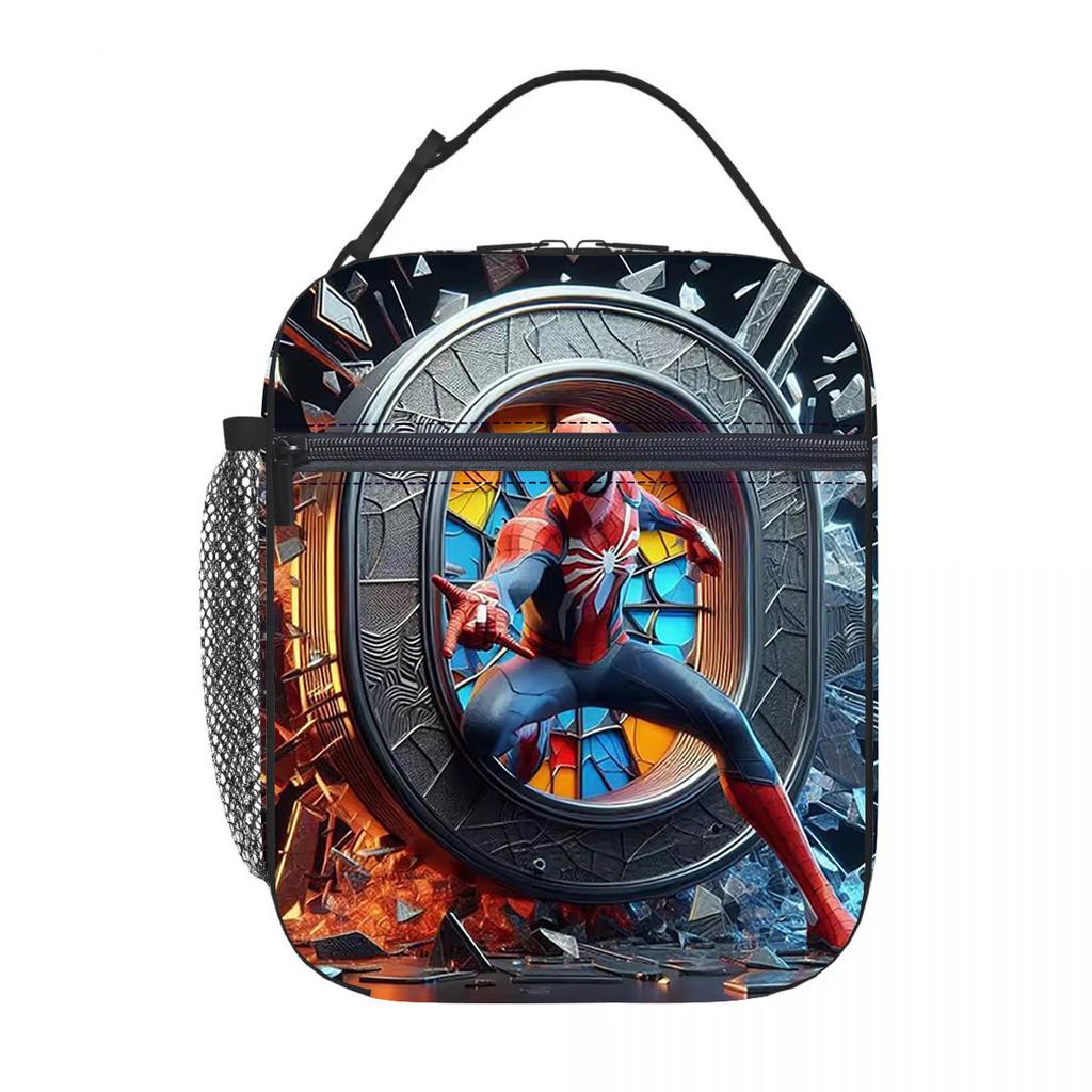 Marvel Spider-Man Cartoon Lunch Bag Insulated Tote Oxford Cloth Lunch Box Carrier New Portable