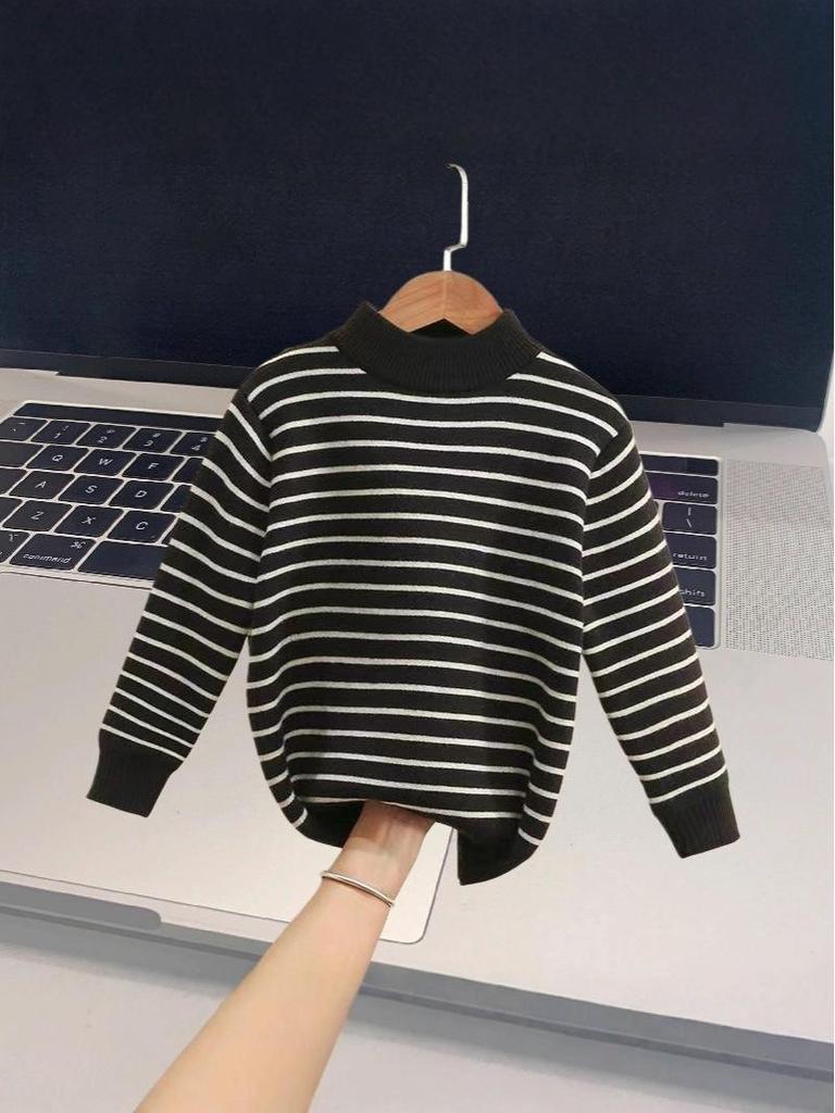 Kids' Thick Plush Knit Sweater - New Winter Round Neck Warm Layer