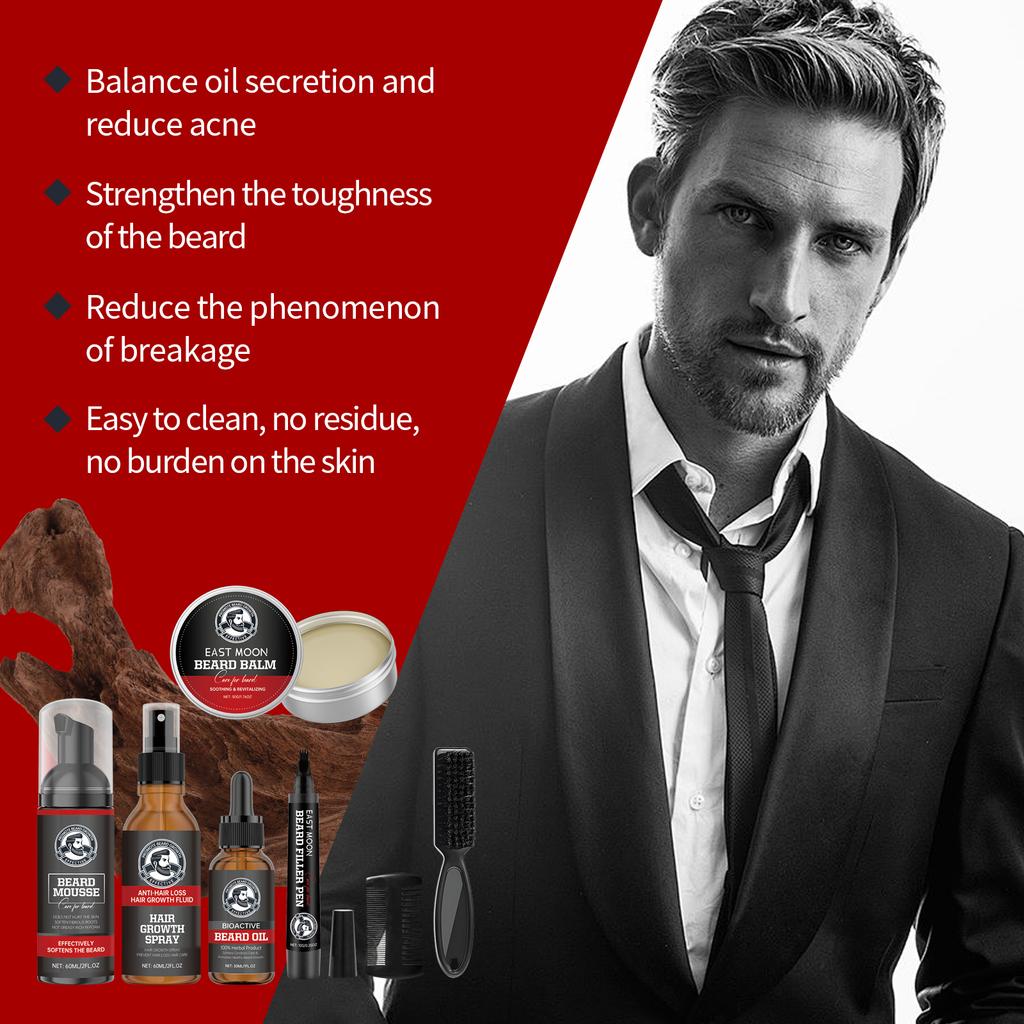Beard Set Men's Beard Gentle Cleansing Moisturizing Care Repair Frizz Care Set