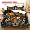 Vintage animal  Pattern Bedding Quilt Set Quilt Cover Pillowcase Home Decoration  Gift (1 * duvet cover + 2 * pillowcase, without core)