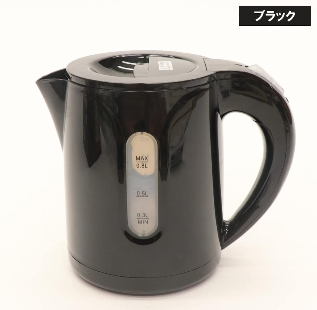 Электрический чайник Tokyo Deco черного цвета, 800 мл, компактный, быстрый, 800 Вт, для кипячения воды только при наличии вместимости, безопасности, гигиены, стильного домашнего электрического чайника.