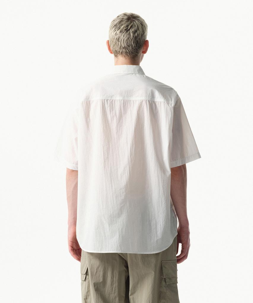MUSINSA STANDARD [City Leisure] Lightweight Nylon Oversized Short Sleeve Shirt [White]