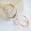 Exaggerated Dia. 33mm Gold Silver Color Hoop Dangle Earrings Cocktail Party Punk Jewelry 1 Pair