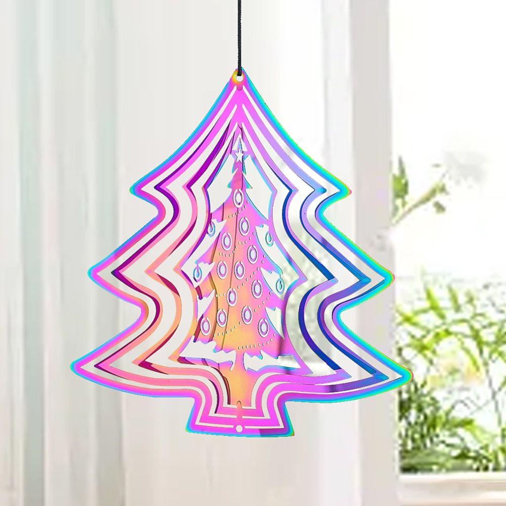 Gradient Color Wind Chime Pendant 3D Dynamic Rotating Wind Chimes Wind Spinner Catcher Wedding