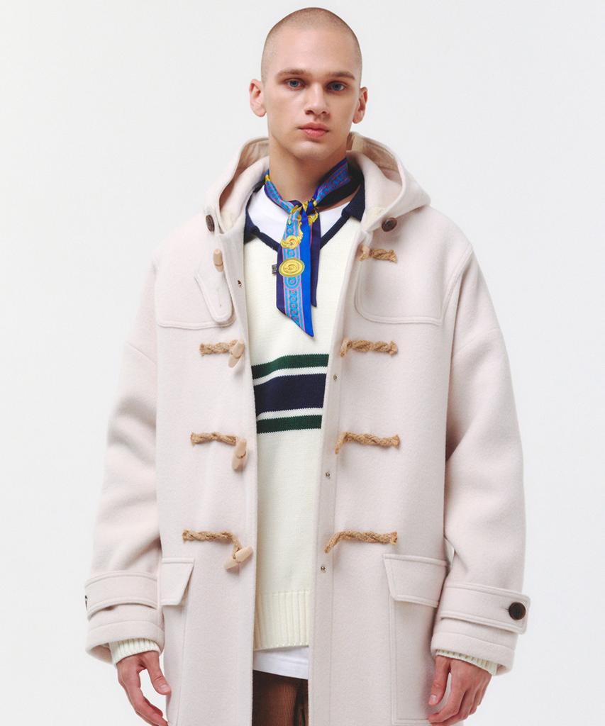 Mainbooth [Wool 90%]Oversized Duffle Coat(Ivory)