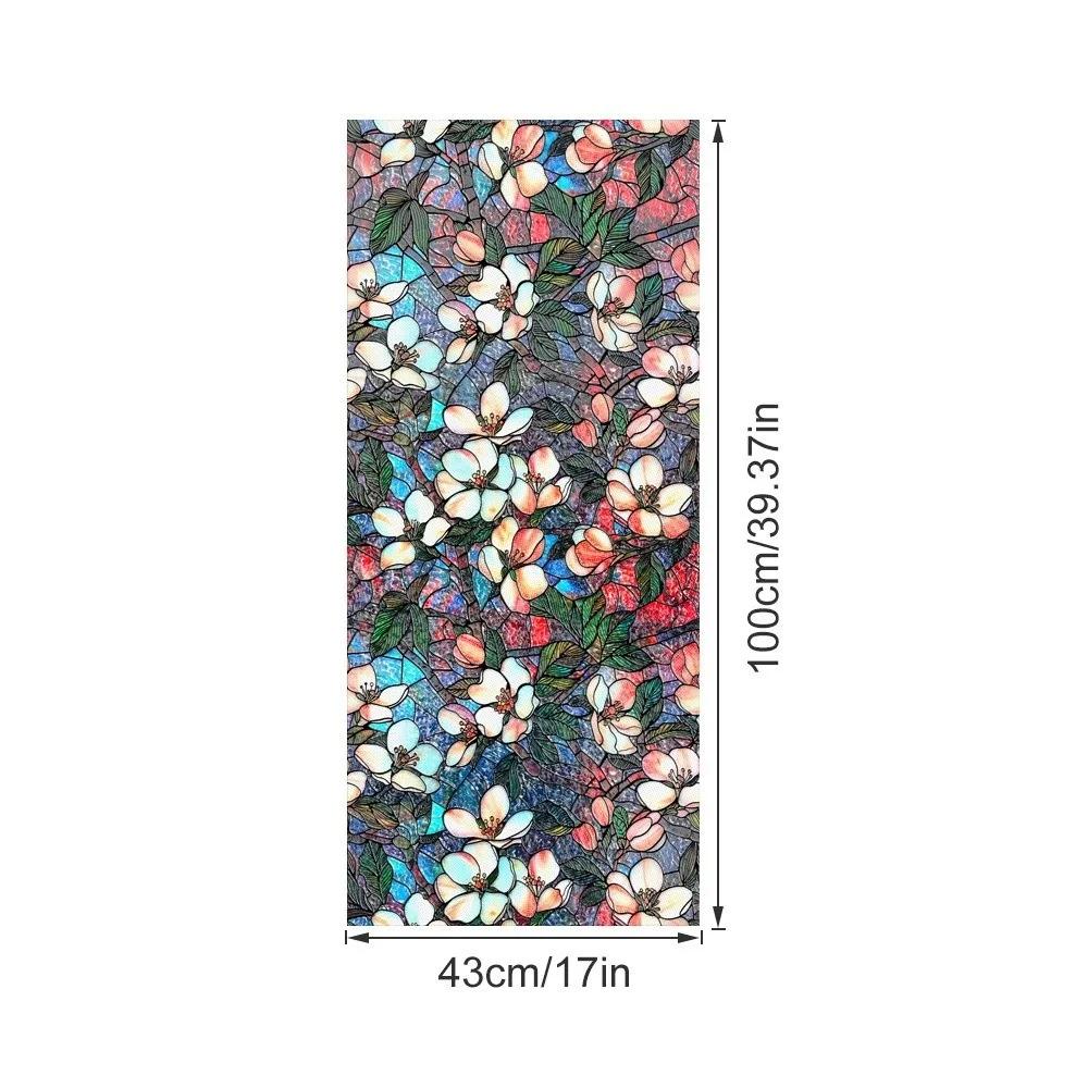 Lattice Window Film Sticker Stained Glass Film Sticker Rainbow Pattern Static Cling Film Sticker Privacy Window Film Sticker