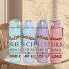 1PC Jesus Christ Crown Thorns Text Graphic,750ml Color Plastic Sports Water Bottle,Leakproof Flip Straw Lid,Suitable for Sports Office Home Use
