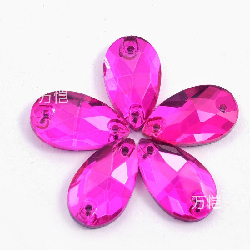 Розово-красный B Стекло Пришивной Страз, Плоское Дно Капля Воды Спутник Специальной Формы Плоская Пряжка Сделай Сам Аксессуары для Одежды Страз Наклейка Страз